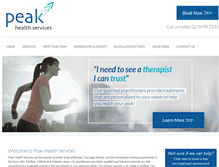 Tablet Screenshot of peakhealthservices.com.au